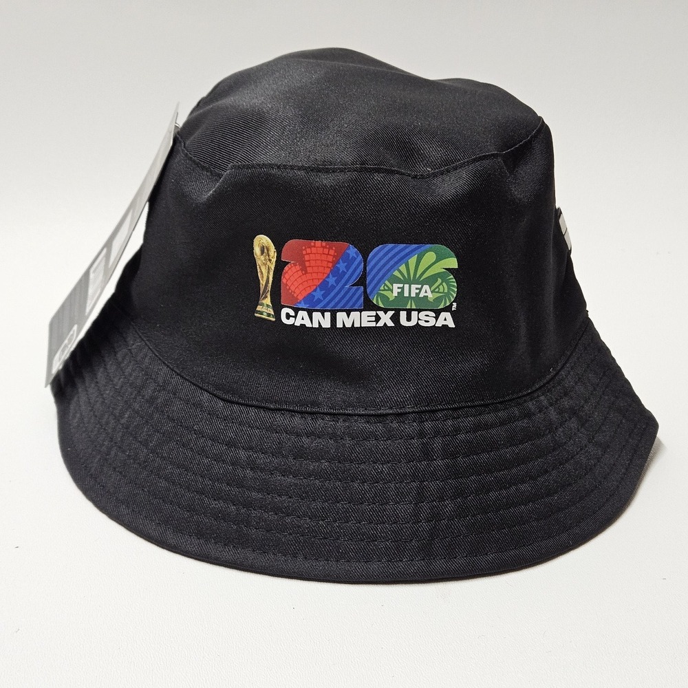 FIFA World Cup 2026 CAN MEX USA Embroidered Black Bucket Hat Official Licensed